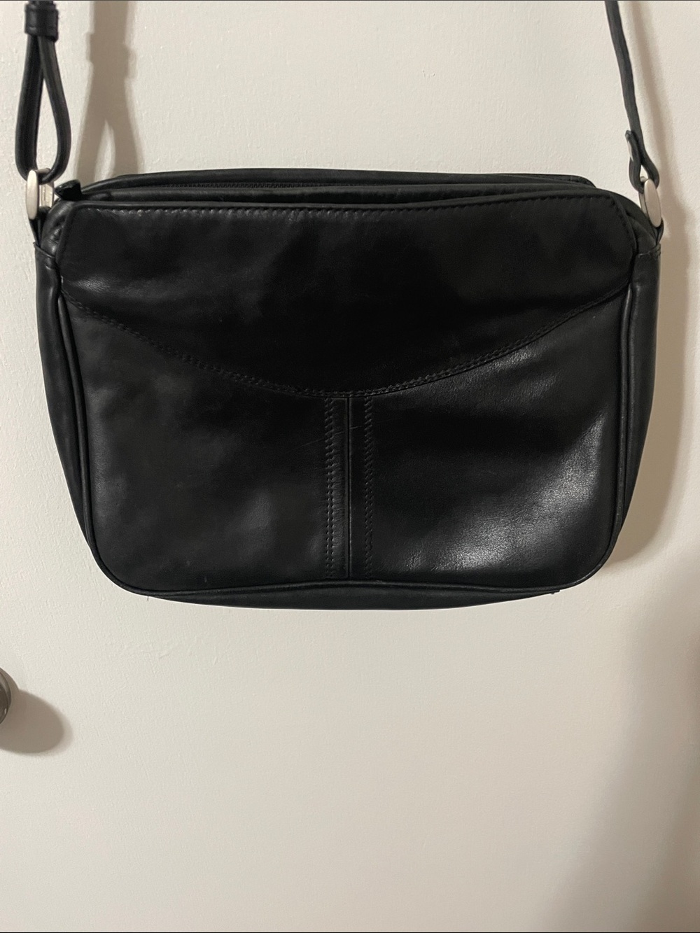 Derek Alexander Black Leather Crossbody Bag
